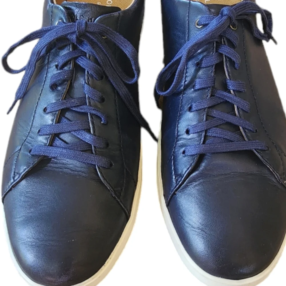 Cole Haan Grande Zero Leather Lace Up Sneaker Sz 11.5 navy